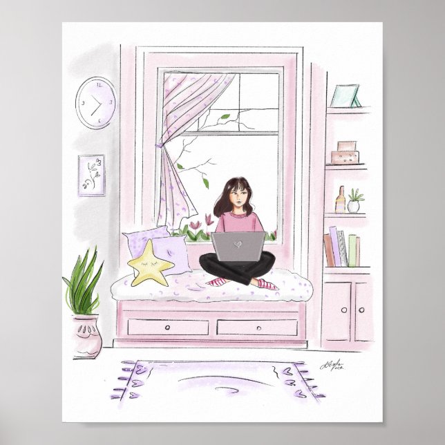 Poster conforto em casa, ilusão de moda, (Frente)