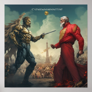 Poster Confronto de Ideologias: Capitalismo vs Posto Comu