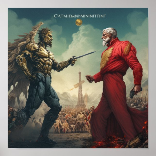 Poster Confronto de Ideologias: Capitalismo vs Posto Comu (Frente)