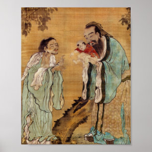 Póster Confucius que apresenta Buddha a Laozi