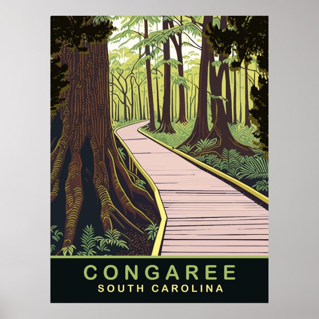 Poster Congaree National Park Carolina do Sul, Viagem (Frente)