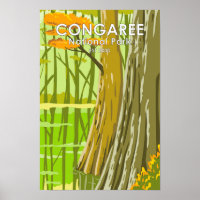 Congaree National Park South Carolina Art Vintage