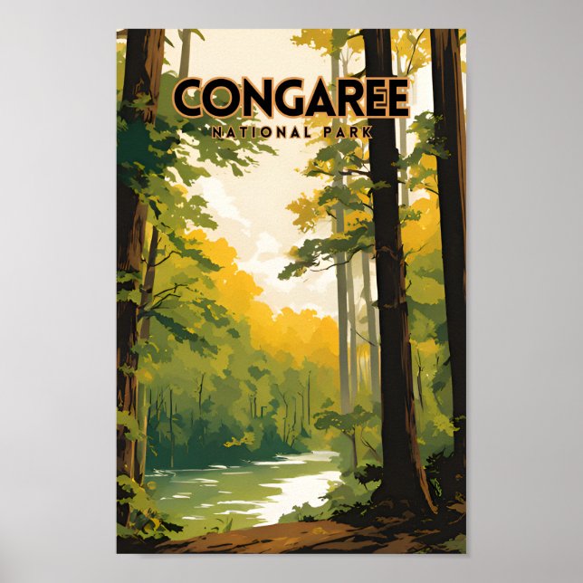Poster Congaree National Park Viagem PS (Frente)