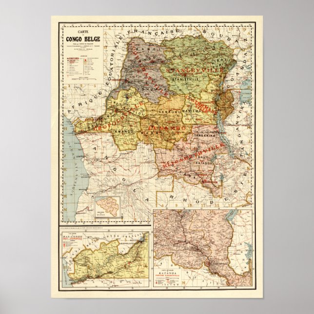 Póster CongoMapa PanorâmicoCongo (Frente)