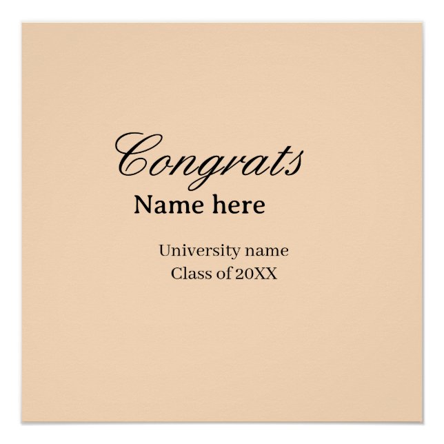 Póster Congrats graduate university name class of 20XX na (Frente)