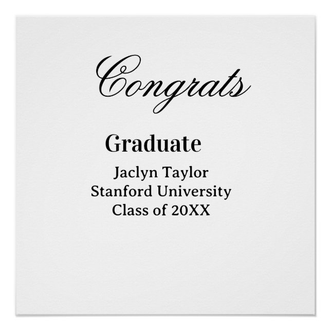 Póster Congrats graduation name university name class of  (Frente)
