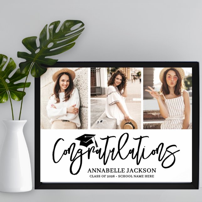Poster Congratulations Photo Collage Graduation (Congratulations Photo Collage Graduation Poster)