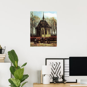 Póster Congregação na Igreja, Nuenen por Vincent van Gogh
