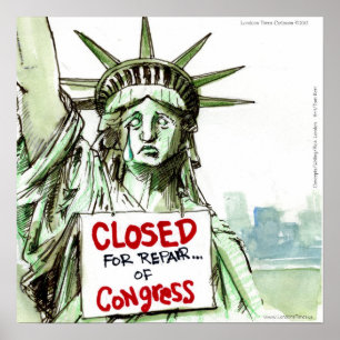 Póster Congress LadyLiberty Fechada para Reparos Poste En