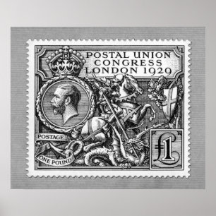 Póster Congresso da União Postal 1929 - Carimbo