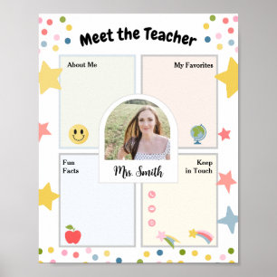 Poster Conheça o professor de volta ao folheto escolar