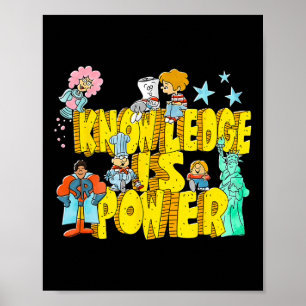 Poster Conhecimento é Poder Mulheres Gráfico Humor Infant