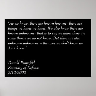 Poster Conhecimentos de Rumsfeld