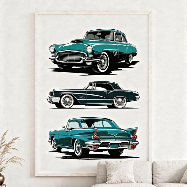Poster Conjunto de 3 carros vintage. (Criador carregado)