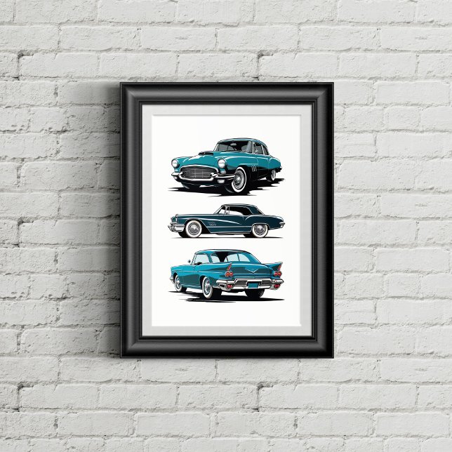 Poster Conjunto de 3 carros vintage. (Criador carregado)