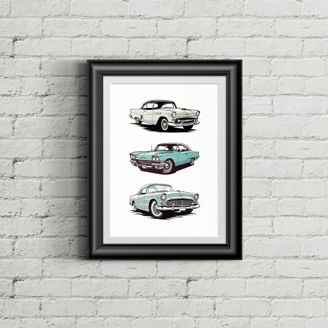 Poster Conjunto de 3 carros vintage. (Criador carregado)