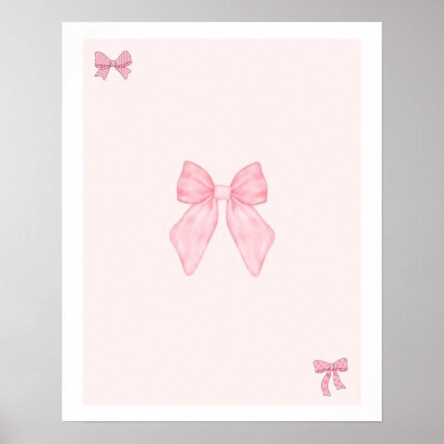 Poster Conjunto de Arte de Parede com Laços Rosa Tendênci (Frente)