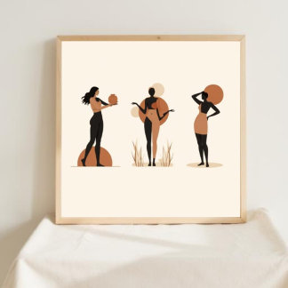 Poster Conjunto de Arte Geométrica Feminina