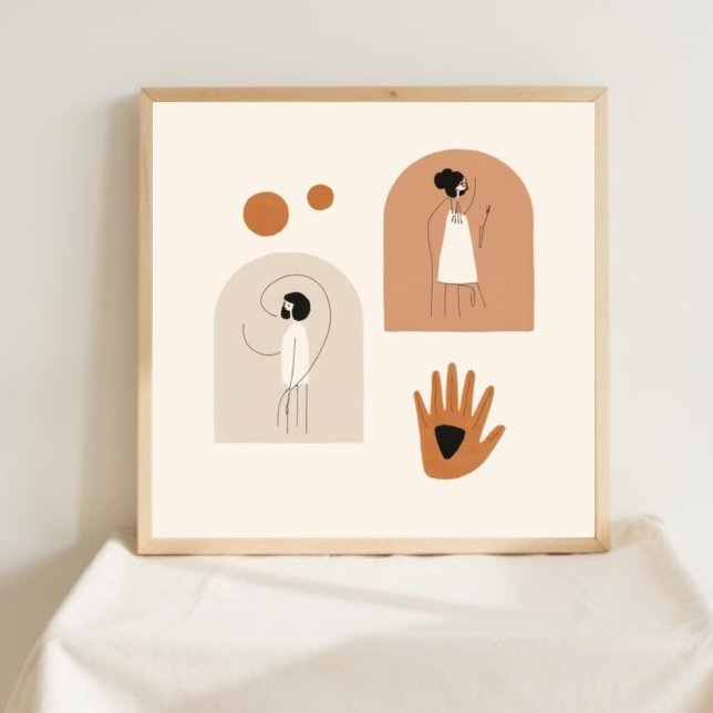 Poster Conjunto de Arte Geométrica Feminina VI (Criador carregado)