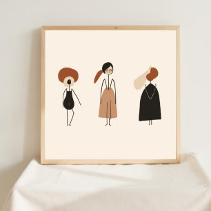 Poster Conjunto de Arte Geométrica Feminina XI