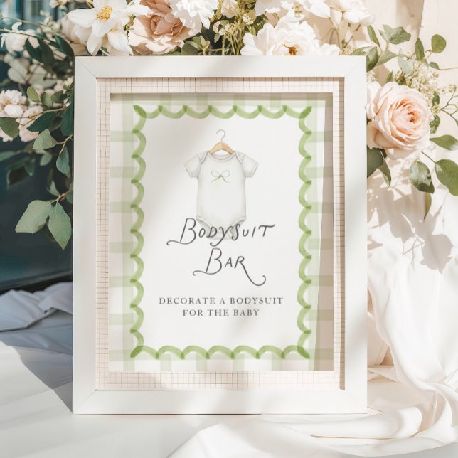 Poster Conjunto de Bodysuit para Chá de Bebê Whimsical Gr (Criador carregado)