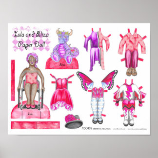 Poster Conjunto de Bonecas de Papel Isla e Eliza - Tocar 
