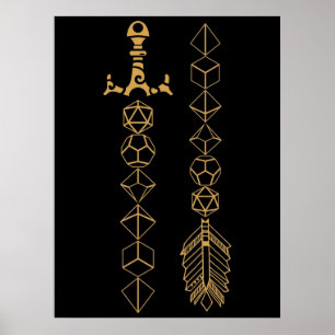 Poster Conjunto de Dados Polidedro Espada e Seta para a S