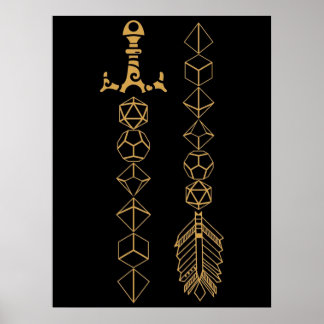 Poster Conjunto de Dados Polidedro Espada e Seta para a S