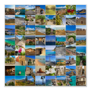 Póster conjunto de fotos de Peloponnes, Grécia, Europa