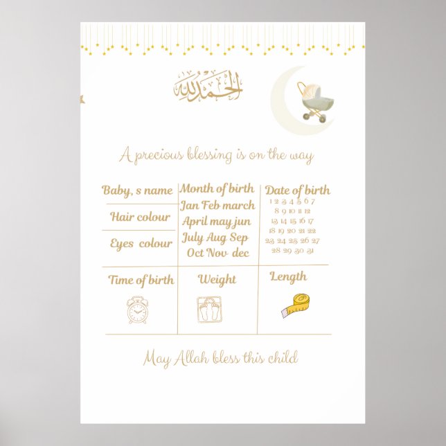 Poster Conjunto de Jogos de Previsão para Chás de Bebê Is (Frente)