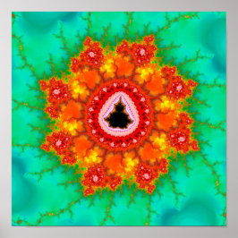 Poster Conjunto de Mandelbrot Laranja Zoom