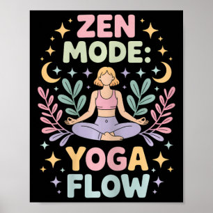 Poster Conjunto de Meditação Retro Fluxo de Yoga no Modo