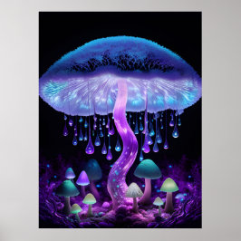 Poster Conjunto de Pôsteres de Cogumelo Fantasia Biolumin