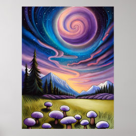 Poster Conjunto de Pôsteres de Cogumelo Fantasia Biolumin