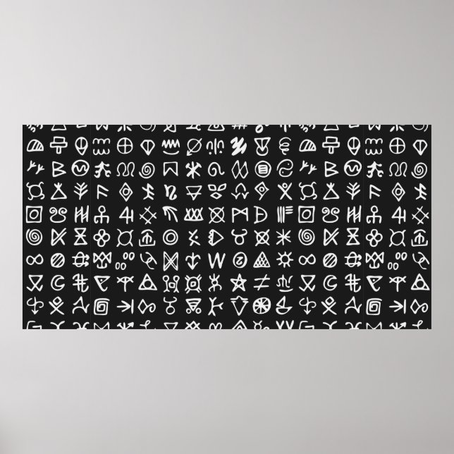Poster Conjunto de símbolos que executam letras. oculto a (Frente)