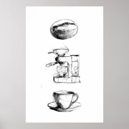 Poster Conjunto de sobras de café
