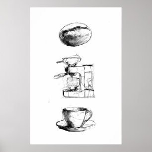 Poster Conjunto de sobras de café