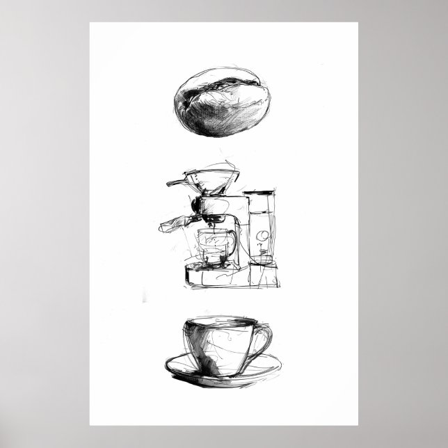 Poster Conjunto de sobras de café (Frente)