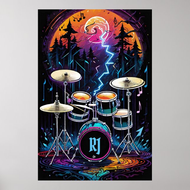 Poster Conjunto de Tambor da Floresta Fantasia (Frente)