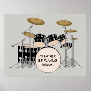 Poster Conjunto de tambores Ilustrado