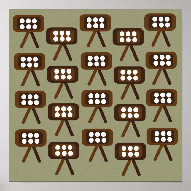 Poster Conjunto de Televisão Decorativo Moderno de Meados (Frente)