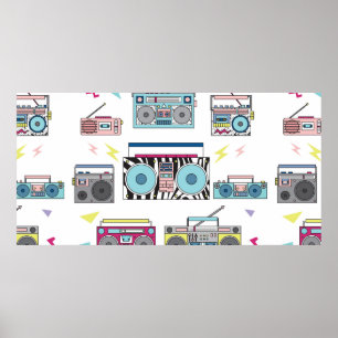 Poster Conjunto de vários jogadores de cassetes antigos.