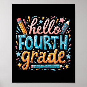 Poster Conjunto de Volta às Aulas para a 4ª Série