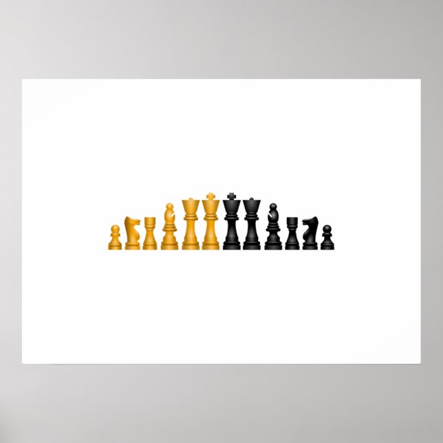 Póster Conjunto de xadrez (Frente)