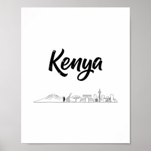 Poster Conjuntos de viagem de férias da silhueta de Nairó