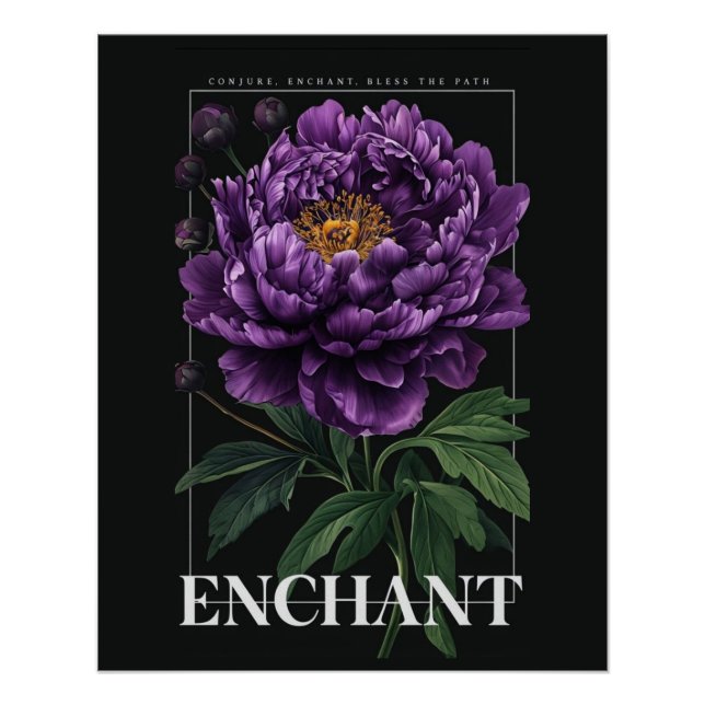 Póster Conjure Enchant Abençoar o Caminho Peônia Roxa (Frente)