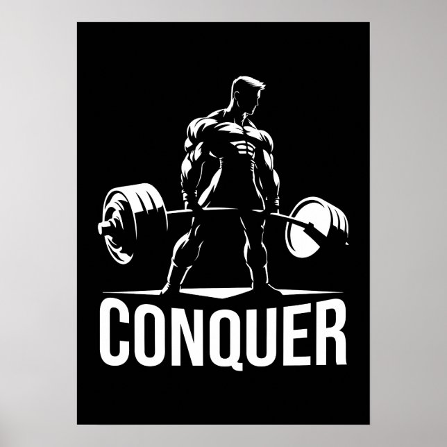 Poster CONQUER - Gym Motivacional, Animação de Malhação d (Frente)