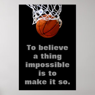 Poster Conquista de Inspiração Motivacional de Basquete