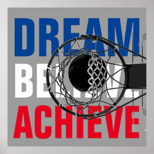 Póster Conquista de Motivação Inspiracional do Jogo de Ba