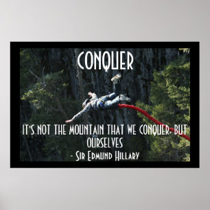 Póster Conquistar Cota Motivacional Salto de Paraquedas E